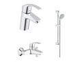 Набор смесителей для ванны GROHE Eurosmart с душевым гарнитуром, хром (124446)