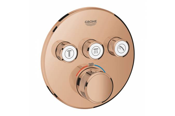 Термостат для ванны/душа GROHE Grohtherm SmartControl, комплект верхней монтажной части, теплый закат глянец (29121DA0)