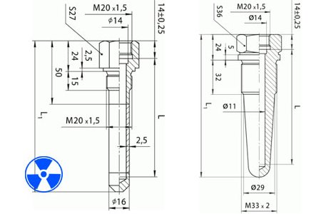 Гильзы термометрические ГТ-701, ГТ-702 для датчиков температуры атомных станций