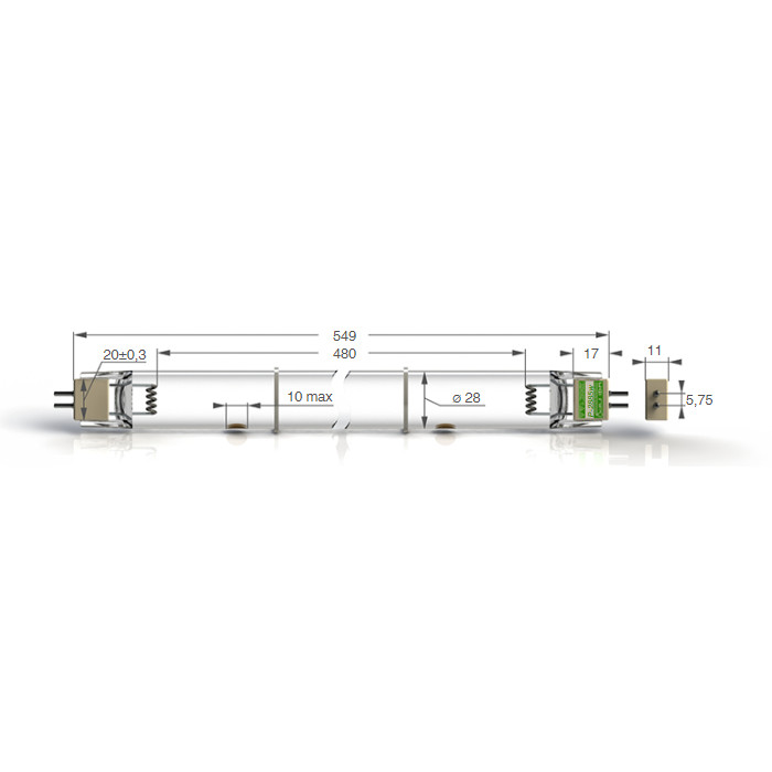 Кварцевая амальгамная ультрафиолетовая лампа WEDECO NLF 2881 (P-2885W)