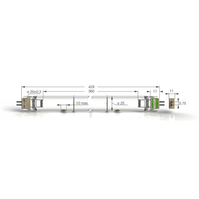 Кварцевая амальгамная ультрафиолетовая лампа WEDECO SLF 2836 (P-2850W)