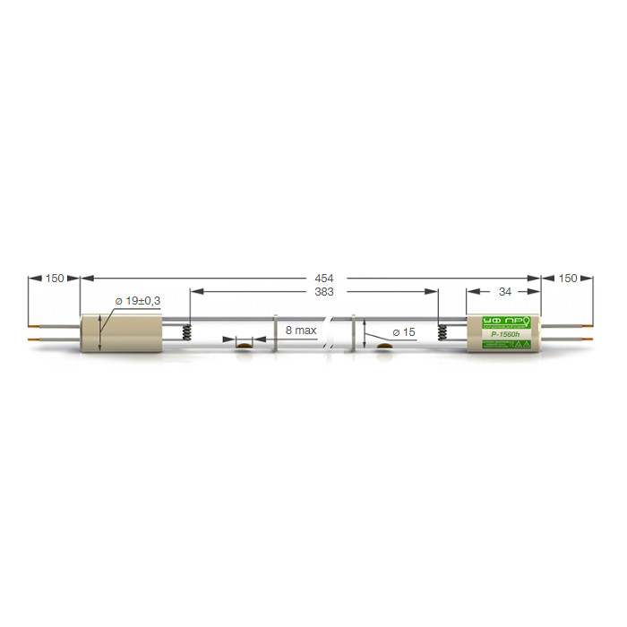 Кварцевая амальгамная ультрафиолетовая лампа HERAEUS NNI 52/30 XL (P-1560H)