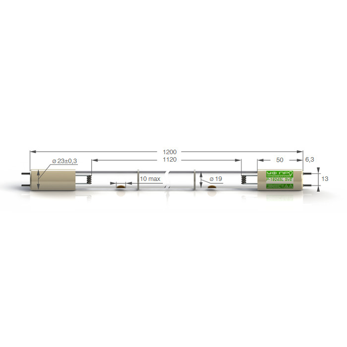 Кварцевая амальгамная ультрафиолетовая лампа GPHHA1200t6L/4 MDBP (P-19245L SvE)