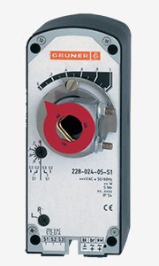 Электропривод GRUNER 381C-024-20 с возвратной пружиной