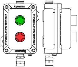 Модульный пост ПКИВА321 с двумя элементами управления/индикации