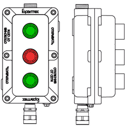 Модульный пост ПКИВА521 с тремя элементами управления/индикации