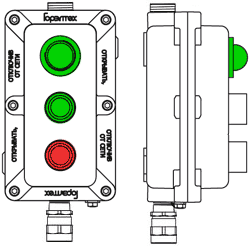 Модульный пост ПКИВА561 с тремя элементами управления/индикации