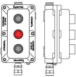 Модульный пост ПКИВА501 с тремя элементами управления/индикации