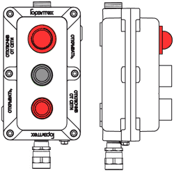 Модульный пост ПКИВА581 с тремя элементами управления/индикации