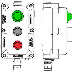Модульный пост ПКИВА541 с тремя элементами управления/индикации