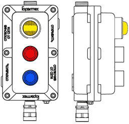 Модульный пост ПКИВА641 с тремя элементами управления/индикации
