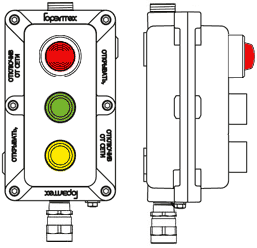 Модульный пост ПКИВА621 с тремя элементами управления/индикации