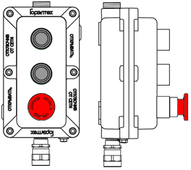 Модульный пост ПКИВА601 с тремя элементами управления/индикации