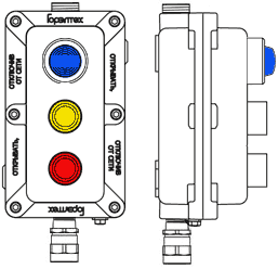 Модульный пост ПКИВА661 с тремя элементами управления/индикации