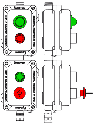 Модульный пост ПКИВА701 с четырьмя элементами управления/индикации