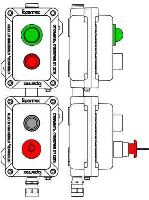 Модульный пост ПКИВА721 с четырьмя элементами управления/индикации