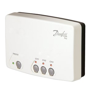 RX, Three channel receiver works with 3 wireless thermostats types: TP5000Si-RF, TP7000-RF, RET B-RF, CET B-RF, 1 x SPDT, 2 x SPST 087N7478