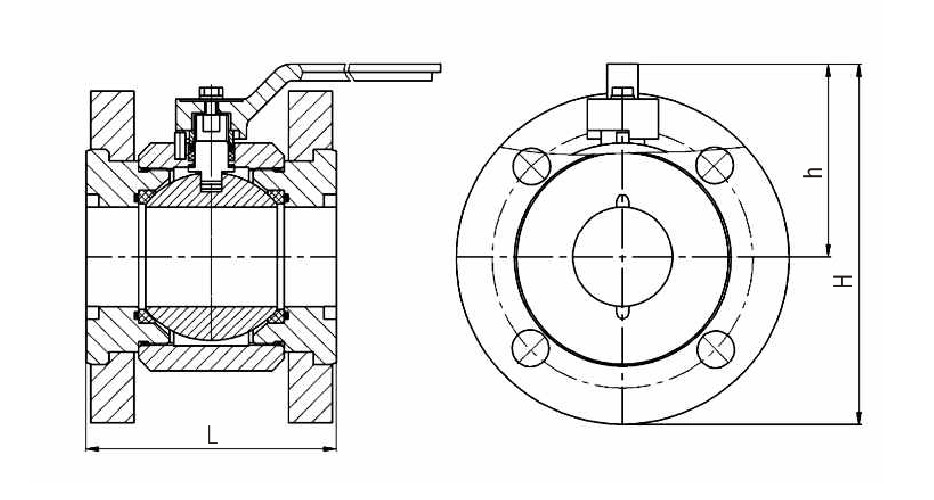 Кран шаровый фланцевый КШ DN 10-65; РN 1,6-10,0 МПа с ручным управлением