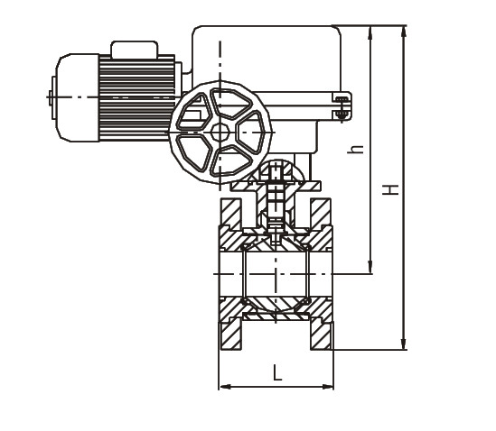 Кран шаровый фланцевый КШ DN 32-100/80; PN 1,6-8,0 МПа с электроприводом