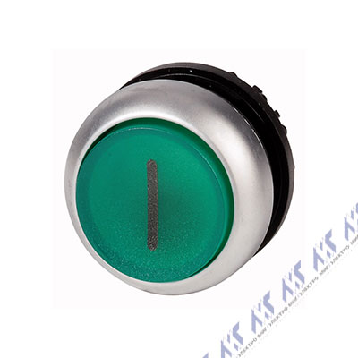 Головка кнопки с подсветкой, выступающие, без фиксации, цвет зеленый M22-DLH-G-X1