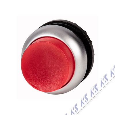 Головка кнопки с подсветкой, выступающие, без фиксации, цвет красный M22-DLH-R