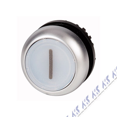 Головка кнопки с подсветкой, без фиксации, цвет белый с обозначением I M22-DL-W-X1