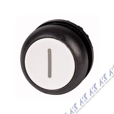 Головка кнопки с фиксации, цвет белый с обозначением O, черное лицевое кольцо M22S-DR-W-X1