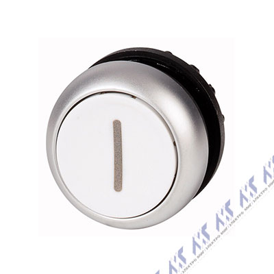 Головка кнопки с фиксации, цвет белый с обозначением O M22-DR-W-X1