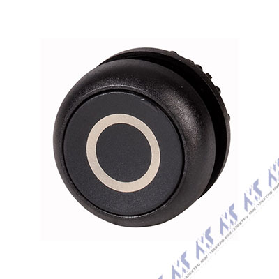 Головка кнопки с фиксацией, цвет черный, черное лицевое кольцо M22S-DR-S-X0