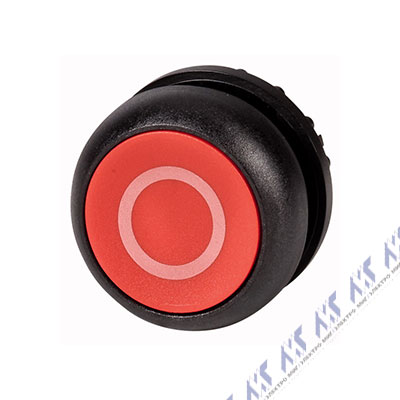 Головка кнопки с фиксацией, цвет красный, черное лицевое кольцо M22S-DR-R-X0