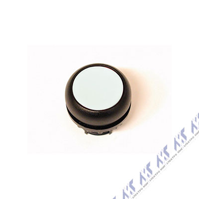 Головка кнопки с фиксацией, цвет белый, черное лицевое кольцо M22S-DR-W