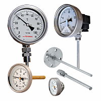 Термометры биметаллические показывающие (ТБП) и защитные гильзы