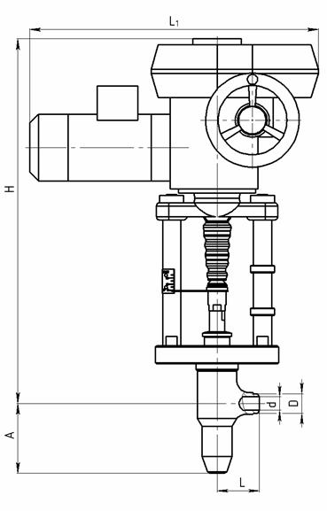 Клапаны регулирующие углового типа DN 20, 40, 50, 65,100 с электроприводом и под МЭО