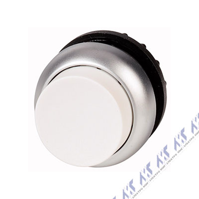 Головка кнопки выступающая без фиксации, цвет белый Eaton M22-DH-W