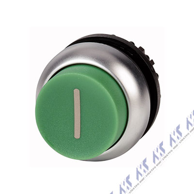 Головка кнопки выступающая без фиксации, цвет зеленый Eaton M22-DH-G-X1