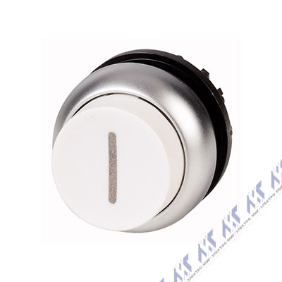 Головка кнопки выступающая без фиксации, цвет белый Eaton M22-DH-W-X1