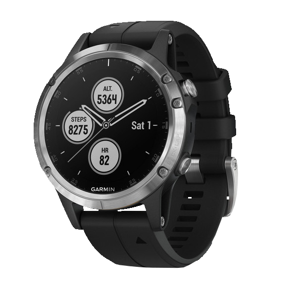 Смарт-часы Garmin Fenix 5S Plus,Glass,Silverw/BlackBnd