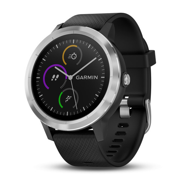 GPS-часы Garmin Vivoactive 3 серебристые с черным ремешком