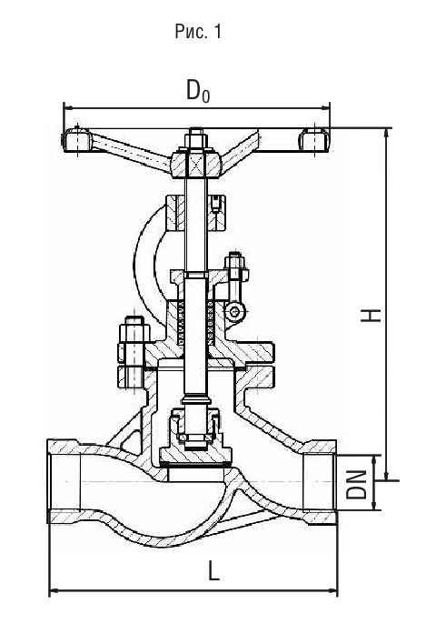 Клапан (вентиль) запорный муфтовый КЗ, DN 15-50; PN 1,6-16,0 МПа .