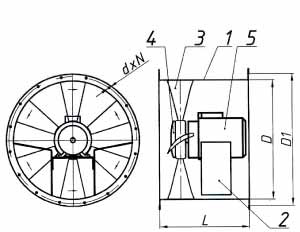 Вентилятор осевой реверсивный для сушильных камер FTDA-REV-D (Исполнение 1)