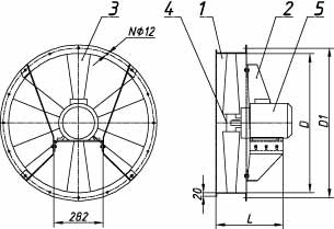 Вентилятор осевой реверсивный для сушильных камер FTDA-REV-D (Исполнение 3)