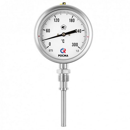 Термометры коррозионностойкие с возможностью гидрозаполнения силиконом (радиальное присоединение с резьбами CH, CB, ПН) тип БТ, серия 220