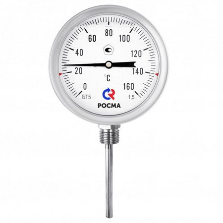 Термометры коррозионностойкие с возможностью гидрозаполнения силиконом (радиальное присоединение) тип БТ, серия 220