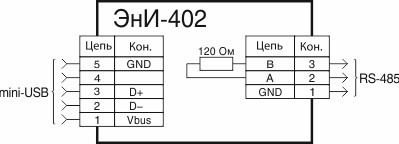 Схема подключения ЭнИ-402БП